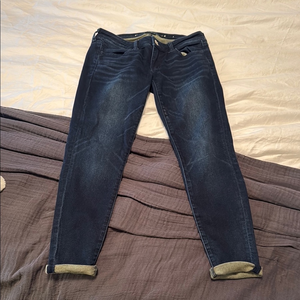 American Eagle Outfitters Dark Blue Jeggings - Picture 2 of 3